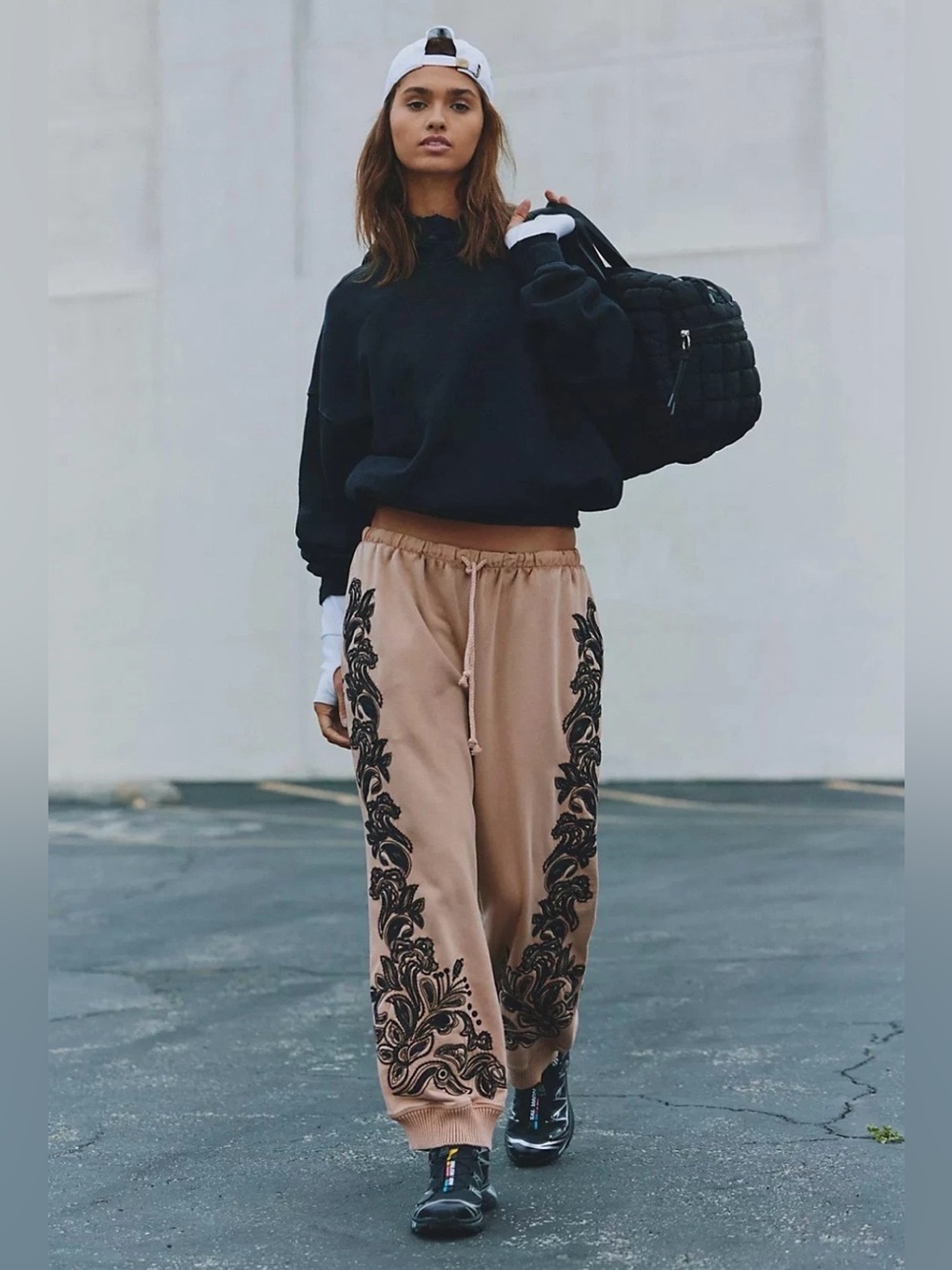 NWT Free People Movement Snowscape Sweat Pants Joggers Sandy Brown Sz Small